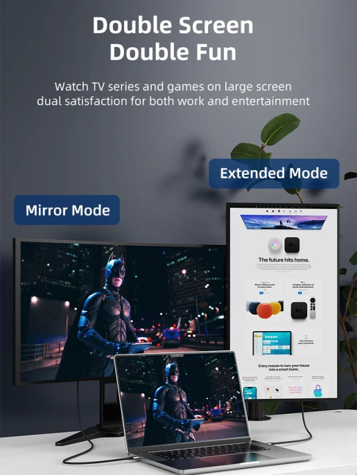 Кабель CABLETIME CC14L (CT-CMHD8K-AG2) 2 м, USB TYPE C - HDMI 8K/60 Гц