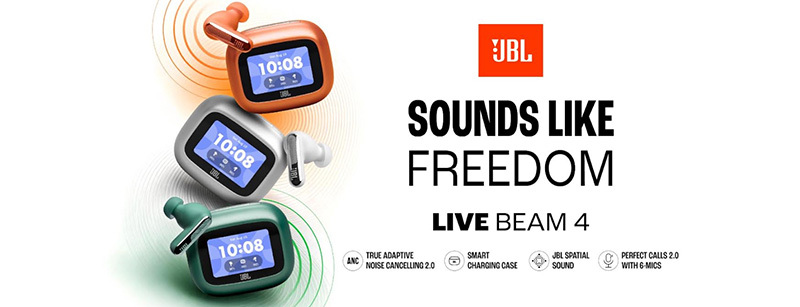 JBL представила TWS-наушники Live Buds 4 и Live Beam 4 с сенсорным экраном в кейсе