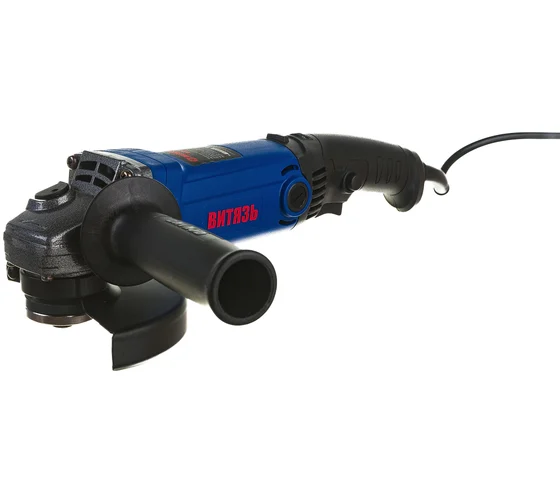 Машина шлифовальная угловая Витязь МШУ-125-1100Е: 1100 Вт, диаметр диска 125 мм, регулировка оборотов 0-11000 об/мин., прорезиненный кабель.