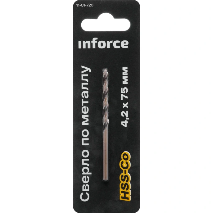 Сверло по металлу HSS-Co 4.2х75х43 мм Inforce 11-01-720