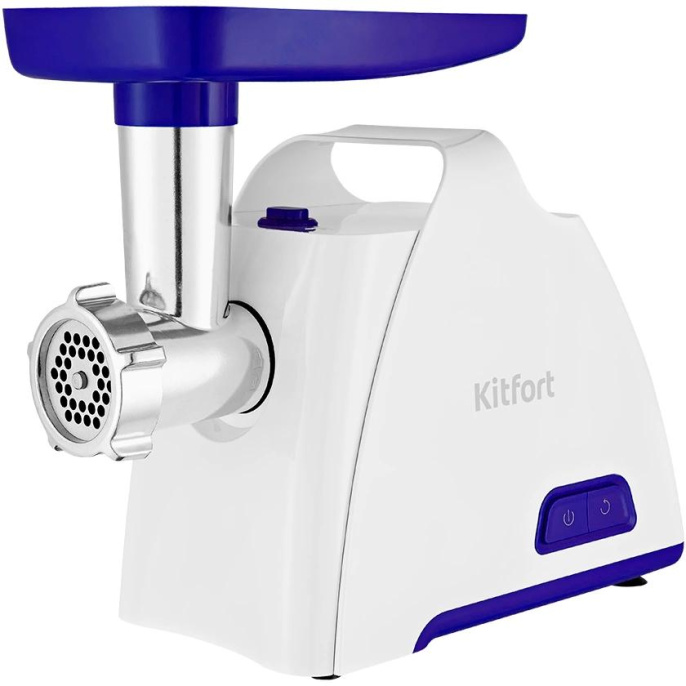 Мясорубка KitFort КТ-2112-1, белый / синий