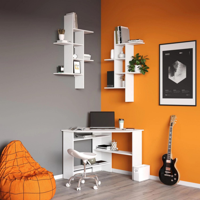 Стол компьютерный Сокол КСТ-02, ЛДСП, белый