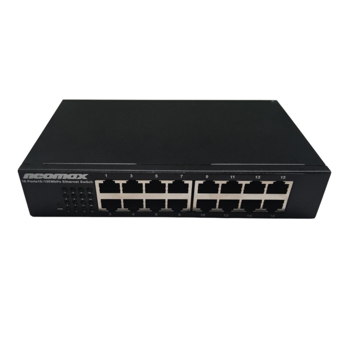 NEOMAX неуправляемый коммутатор NMS-116P-100-S, 16 портов 100 Mbps, металл desktop