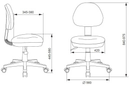 Кресло детское Бюрократ KD-3, ткань, до 100кг, оранжевый