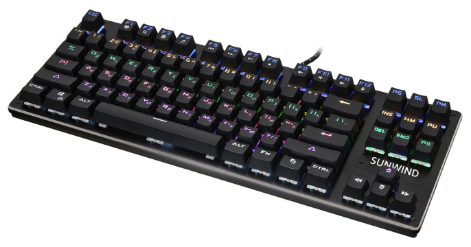Клавиатура SunWind SW-K900G механическая черный USB Multimedia for gamer LED 1422332 кабель 1.8м