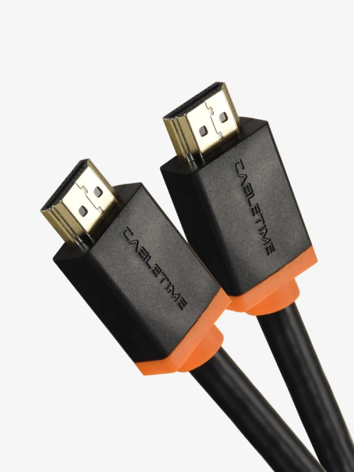 Кабель CABLETIME CH23L (CT-AV540-HE2GN-B2) 2 м, HDMI2.0 AM/AM, 4k/60 Гц, позолоченный, черная ПВХ-оболочка