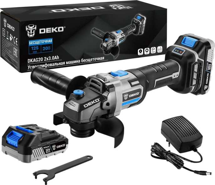 Углошлифовальная машина Deko DKAG20 9000об/мин рез.шпин.:M14 d 125мм 063-4027