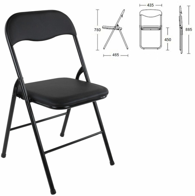 Комплект стульев BRABIX Golf CF-007, 4шт, на ножках, искусственная кожа, черный [533032]