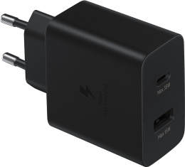 Сетевое зарядное устройство Samsung EP-TA220 Черный (EP-TA220NBEGEU) (cупербыстрая зарядка, 25 Вт, 2 порта: USB-C, USB-A, 100-240 V, 3 A)