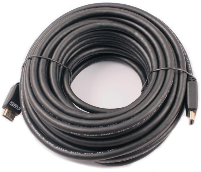 Кабель аудио-видео LAZSO WH-111 HDMI m /HDMI m 15м. позолоч.конт. черный WH-111 15M