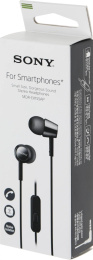 Гарнитура внутриканальные Sony MDR-EX155AP 1.2м черный проводные в ушной раковине (MDR-EX155APB)