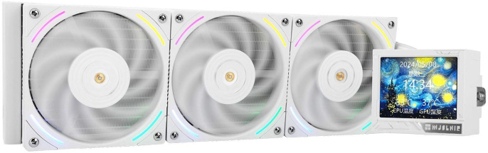 Водяное охлаждение для процессора Water Cooling System Thermalright Mjolnir Vision 360 360mm, LED, White, ARGB/ Fans: 3x120mm, 69CFM, 27dBA, 2150RPM/ Pump height 65mm, Rad thickness 27mm/ S: 1700, 1200, 1851, 115X, 2011, 2066, AM5, AM4 (M-VISION-360-WH-A