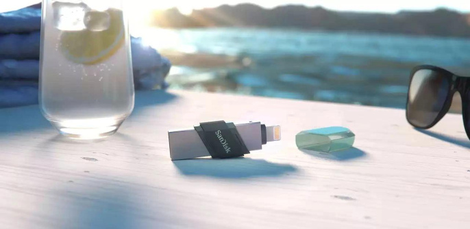 Флешка USB Sandisk iXpand Flip 64ГБ, USB3.1, зеленый и серебристый [sdix90n-064g-gn6nn]