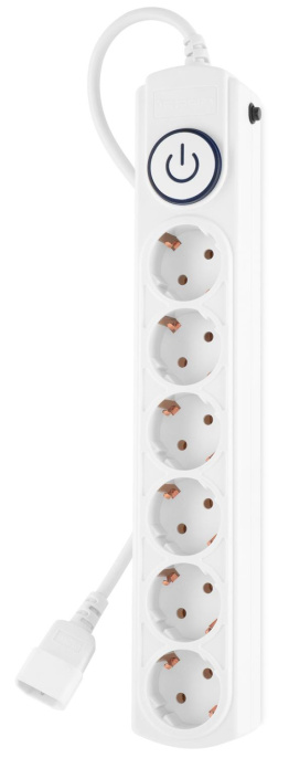 Сетевой фильтр Ippon BK-6-UPS-1.8-10-W, 1.8м, белый