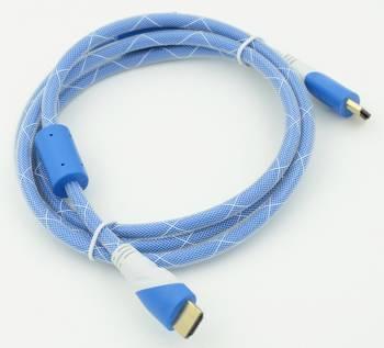 Кабель аудио-видео HDMI m /HDMI m 1.8м. феррит.кольца позолоч.конт. синий/белый (2364172)