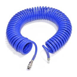 Шланг спиральный полиуретановый с быстроразъёмными соединениями 12x8 мм, 15 м PI TOOLS 6873