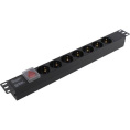 Exegate EX280838RUS Блок розеток ExeGate ServerPro PDU-19H703 Al-7S-C20-SW, 19",1U,алюм, 7 Schuko, С20