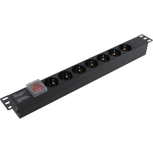 Exegate EX280838RUS Блок розеток ExeGate ServerPro PDU-19H703 Al-7S-C20-SW, 19",1U,алюм, 7 Schuko, С20