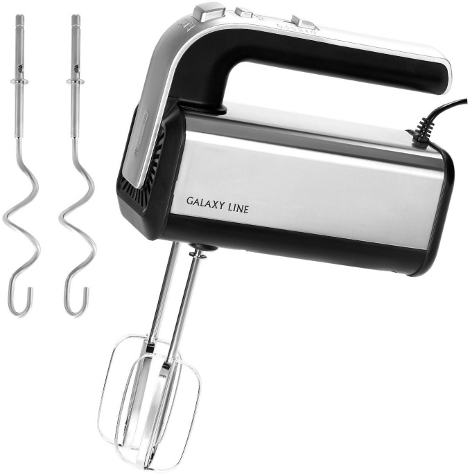 Миксер GALAXY LINE GL2228, ручной, черный и серебристый [гл2228л]