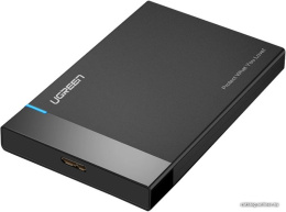 Внешний корпус для жесткого диска UGREEN US221 30848 2.5 Inch Hard Drive Box с кабелем Micro-B to USB-A 3.0. Цвет: черный