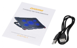 Подставка для ноутбука Digma D-NCP180-5, 18", 415х295х25 мм, 2хUSB, вентиляторы 5 х 79/150 мм, 850г, черный