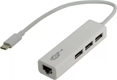 Разветвитель KS-is KS-339 USB2.0 Hub 3 port LAN подкл. USB-C
