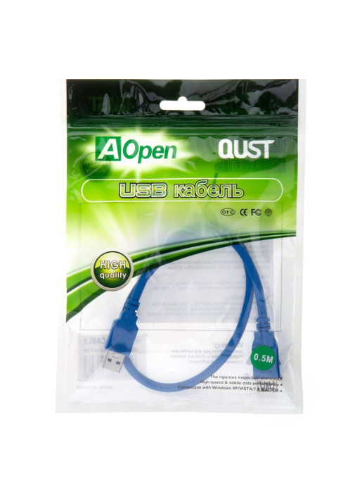 Кабель удлинительный USB A male - USB A female iOpen ACU302-0.5M USB 3.0 0.5м