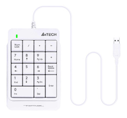 Числовой блок A4TECH Fstyler FK13P, проводная, USB, мембранная, белый [fk13p white]
