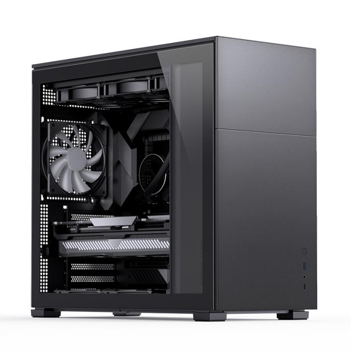 Корпус без блока питания Case JONSBO D41 STD, Midi-Tower, TG, no fan, 1xUSB-A 3.2 + 1xUSB-C 3.2, ATX, mATX Black (D41 STD Black)