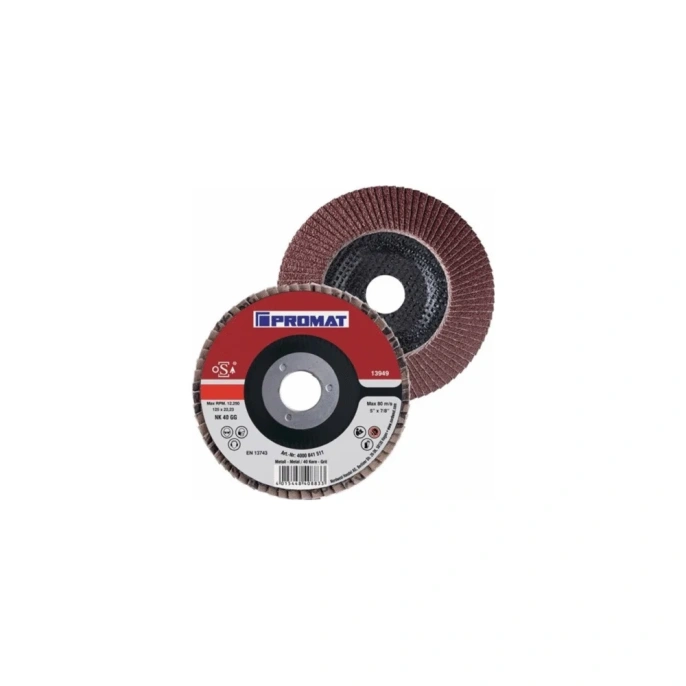 Круг лепестковый торцевой по стали 125x22.23 мм, зерно P40 PROMAT 4000841511