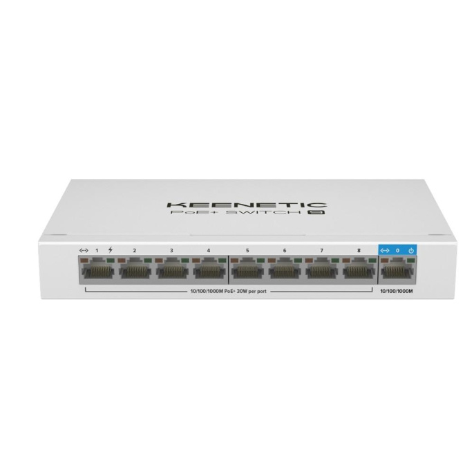 Keenetic POE+ SWITCH 9 KN-4710 9-портовый гигабитный коммутатор с 8 портами PoE+ и бюджетом мощности 120 Вт