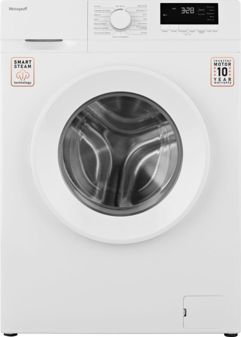Стиральная машина WEISSGAUFF WM 46127 DC Inverter Steam, с фронтальной загрузкой, 7кг, 1200об/мин, с паром, инверторная