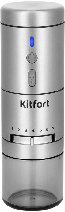 Кофемолка Kitfort КТ-7537 18Вт сист.помол.:жернова вместим.:31гр нержавеющая сталь