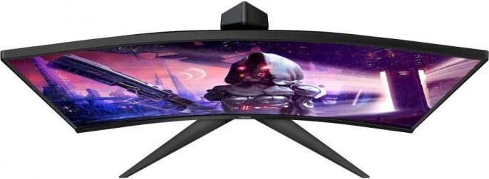 23.6" Монитор AOC Gaming C24G2AE, 1920x1080, VA, 165Гц, 2хHDMI, 1хDP, изогнутый, черный/красный и черный [c24g2ae-bk]