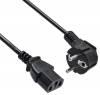 Кабель питания Buro AN23-1000,  IEC C13 (прямой) -  Евровилка (угловой),  1.8м,  черный