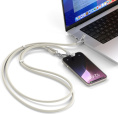 Зарядный кабель - ремень через плечо Satechi OntheGo Crossbody Lanyard Cable 60W. Длина: 1.5м. Цвет: песочный (ST-LOTGLW)