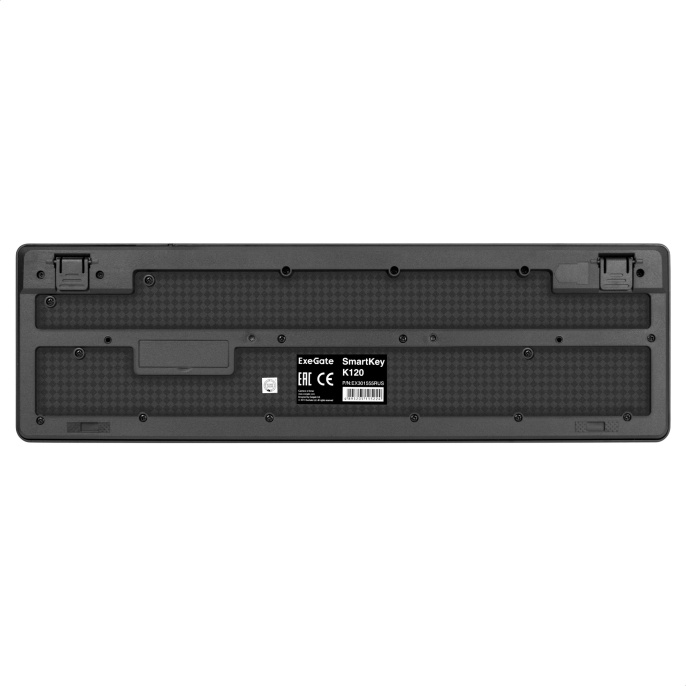 Клавиатура ExeGate SmartKey K120 USB, полноразмерная, влагозащищенная, 104кл., Enter большой, длина кабеля 1,5м, черная, RTL EX301555RUS