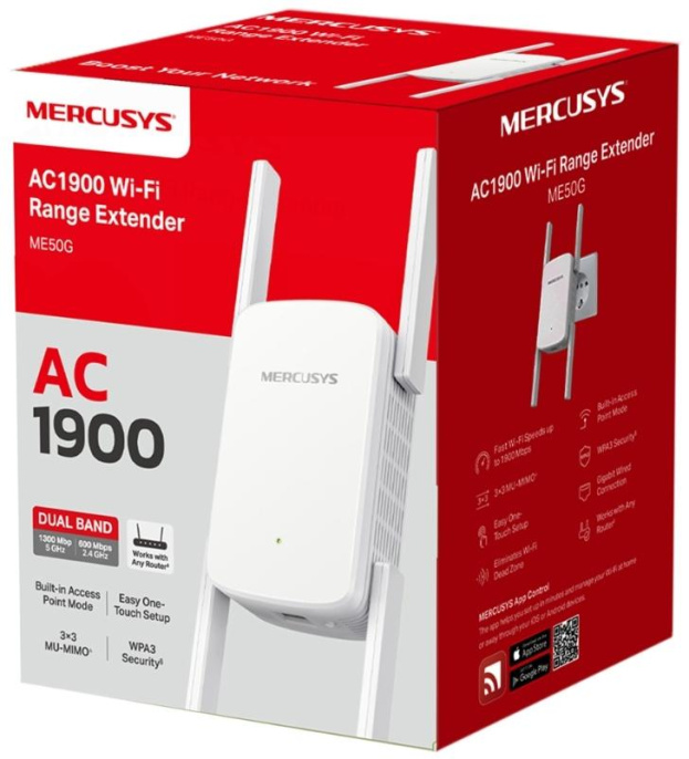 Повторитель беспроводного сигнала MERCUSYS ME50G,  белый