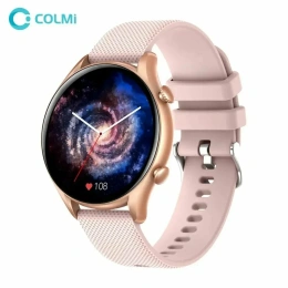 Умные часы Colmi i20 Gold Frame Pink Silicone Strap золотые с розовым силиконовым ремешком 01-000i20011901040010