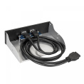 Планка USB Exegate U5H-615, 5,25", 2*USB3.0, черная, металл, подсоед. к MB OEM (127616) EX289289RUS