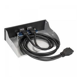 Планка USB Exegate U5H-615, 5,25", 2*USB3.0, черная, металл, подсоед. к MB OEM (127616) EX289289RUS