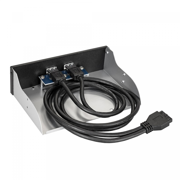 Планка USB Exegate U5H-615, 5,25", 2*USB3.0, черная, металл, подсоед. к MB OEM (127616) EX289289RUS