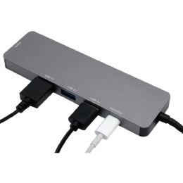 Gembird Док-станция Type-C 5в1: 3xUSB3.1, PD100W, HDMI, кабель 17см, алюминий UHB-D1