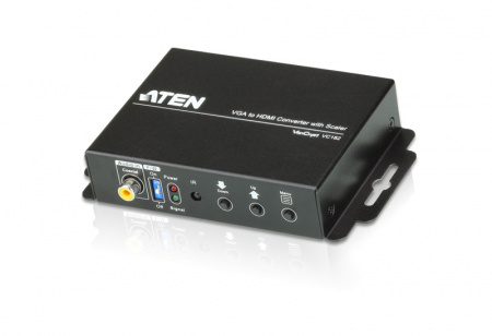 ATEN VC182-AT-G Конвертер, VGA+AUDIO HDMI, HD-DB15+MIM-JACK HDMI, Female, Б.П. 5V, 1920x1200 DDC2B;1080p;Analog + Digital stereo audio input