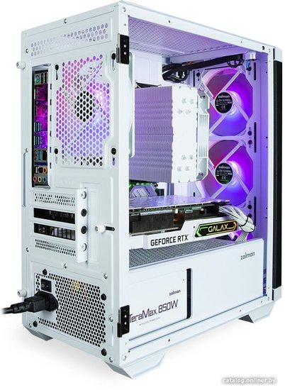 Корпус Zalman M4 Белый материал: сталь, пластик, окно: закаленное стекло, Power, LED Button, Power/HDD LED, MIC, Audio, 2xUSB 3.0, 1xUSB2.0, без БП, 1х3.5''/2.5'', 1x3.5'', 2x2.5"