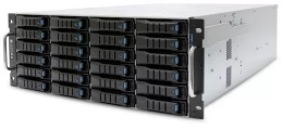 Серверный корпус RSC-4BT, 4U 36x 3.5" hot-swap bays, tool-less 3.5" and 2.5" HDD tray, 1200W CRPS redundant power supply, 2x 7mm 2.5" hot-swap OS, low profile rear panel, rail, front 4U24 SAS 12G expander controller on backplane 35X series + rear 2U12 (X