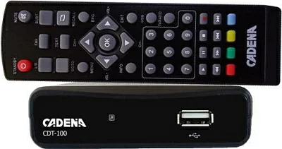 Ресивер DVB-T2 Cadena CDT-100 (TC) черный 046/91/00051343