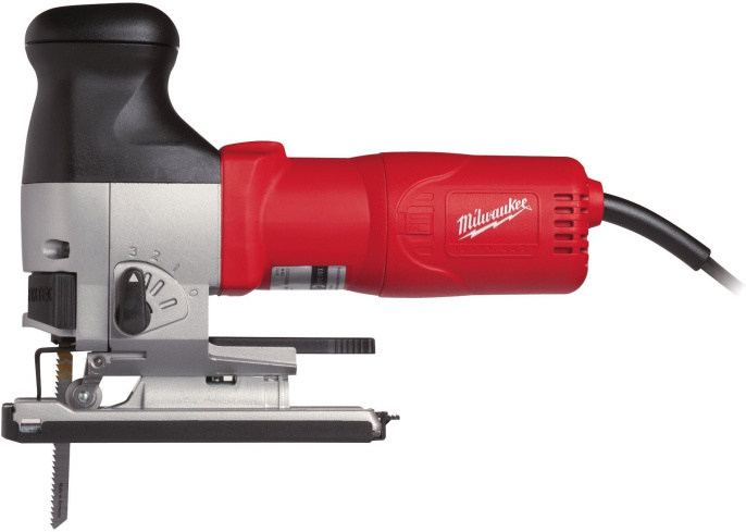 Лобзик Milwaukee FSPE 110 X 4933357990 грибообразная рукоятка, питание: сеть, 710 Вт, глубина пропила: 120 мм дерево , 10 мм сталь , 500–3000 ходов/мин, ход пилки: 26 мм
