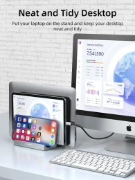 Вертикальная подставка CABLETIME CS14G (CT-VLP02-AG) для ноутбука, серый