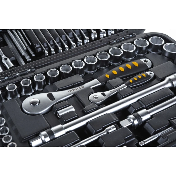Набор инструментов Inforce 85 предметов 1/2", 1/4" Inforce, Сталь Cr-V, Профессиональный, 06-07-14